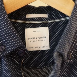 Denim and flower polka dot piece